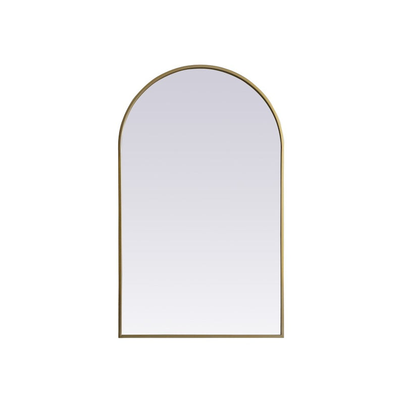 Elegant Decor Ayra Metal Frame Arch Mirror 24X40", Brass