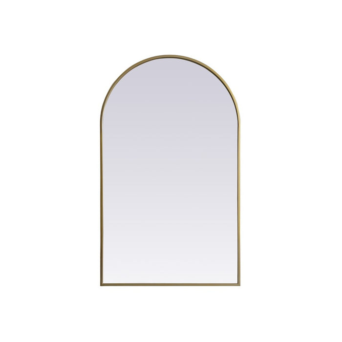 Elegant Decor Ayra Metal Frame Arch Mirror 24X40", Brass