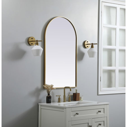 Elegant Decor Ayra Metal Frame Arch Mirror 24X40", Brass