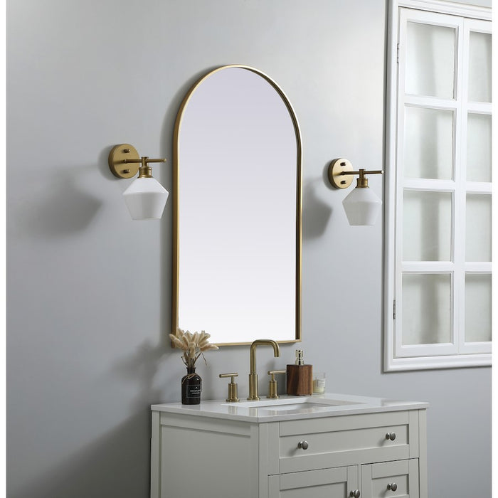 Elegant Decor Ayra Metal Frame Arch Mirror 24X40", Brass
