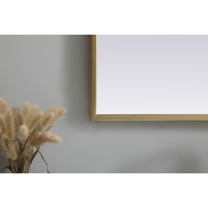 Elegant Decor Ayra Metal Frame Arch Mirror 24X40", Brass