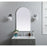 Elegant Decor Ayra Metal Frame Arch Mirror 24X40", Silver