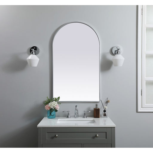Elegant Decor Ayra Metal Frame Arch Mirror 24X40", Silver