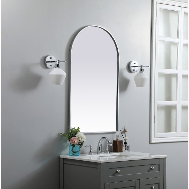 Elegant Decor Ayra Metal Frame Arch Mirror 24X40", Silver
