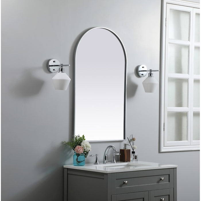Elegant Decor Ayra Metal Frame Arch Mirror 24X40", Silver