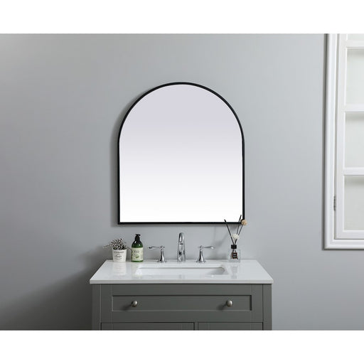 Elegant Decor Ayra Metal Frame Arch Mirror 27X30", Black