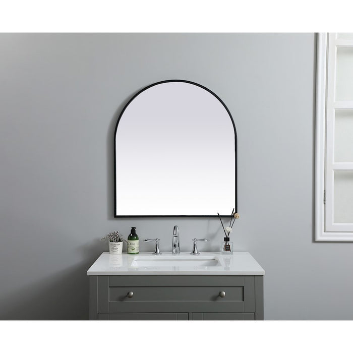 Elegant Decor Ayra Metal Frame Arch Mirror 27X30", Black