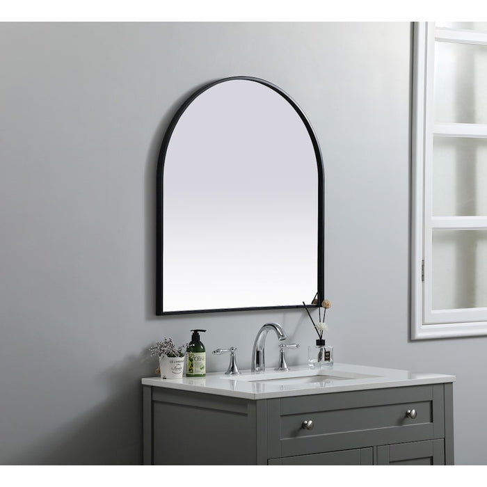 Elegant Decor Ayra Metal Frame Arch Mirror 27X30", Black