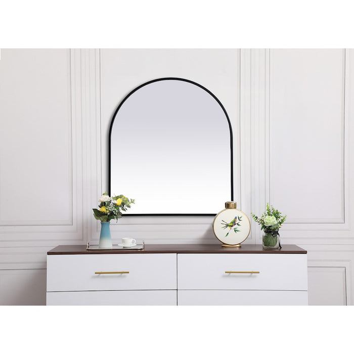 Elegant Decor Ayra Metal Frame Arch Mirror 27X30", Black