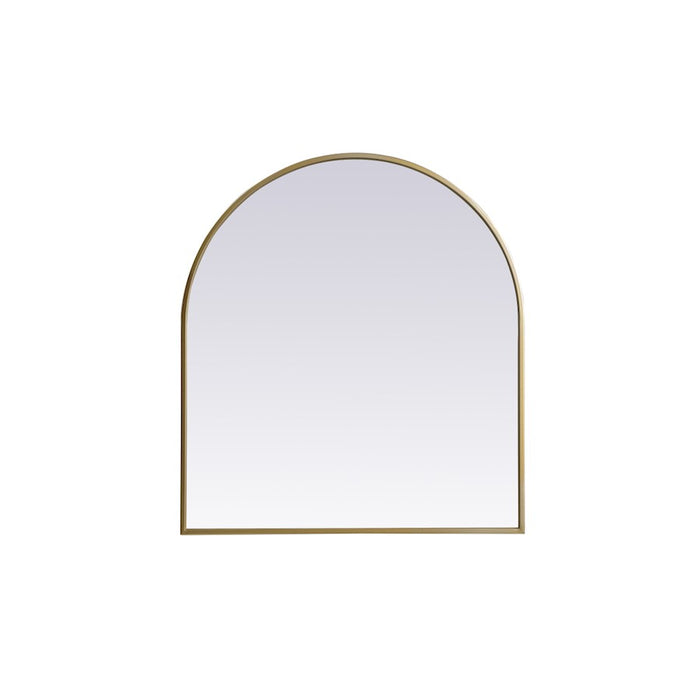 Elegant Decor Ayra Metal Frame Arch Mirror 27X30", Brass