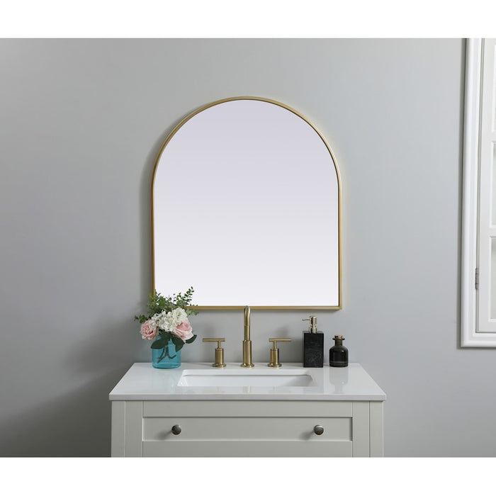 Elegant Decor Ayra Metal Frame Arch Mirror 27X30", Brass