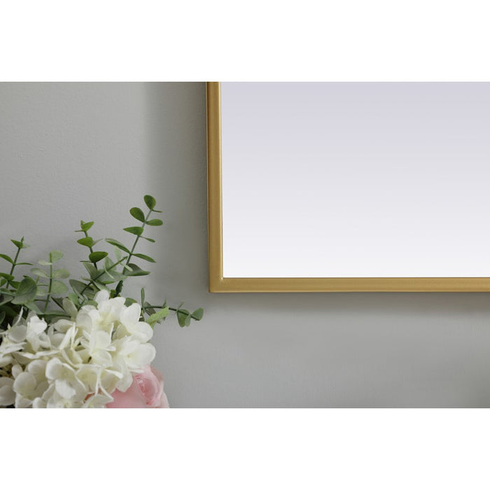 Elegant Decor Ayra Metal Frame Arch Mirror 27X30", Brass