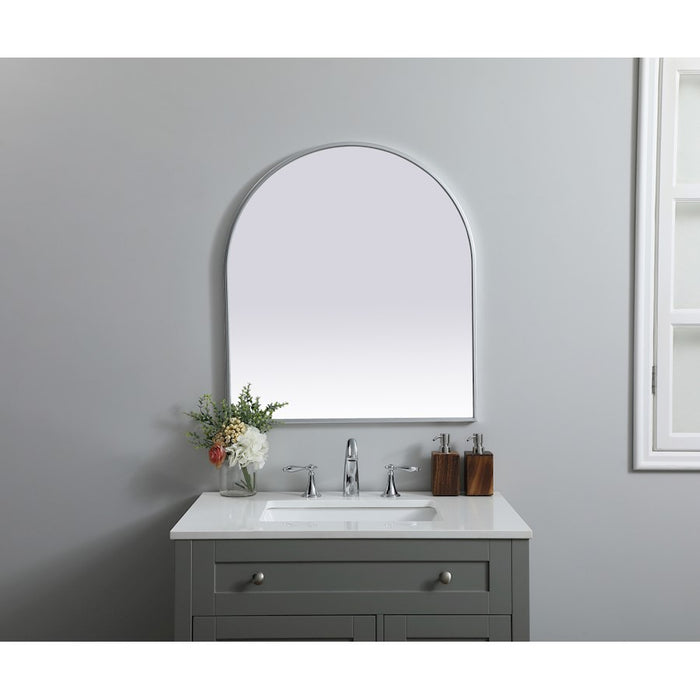 Elegant Decor Ayra Metal Frame Arch Mirror 27X30", Silver