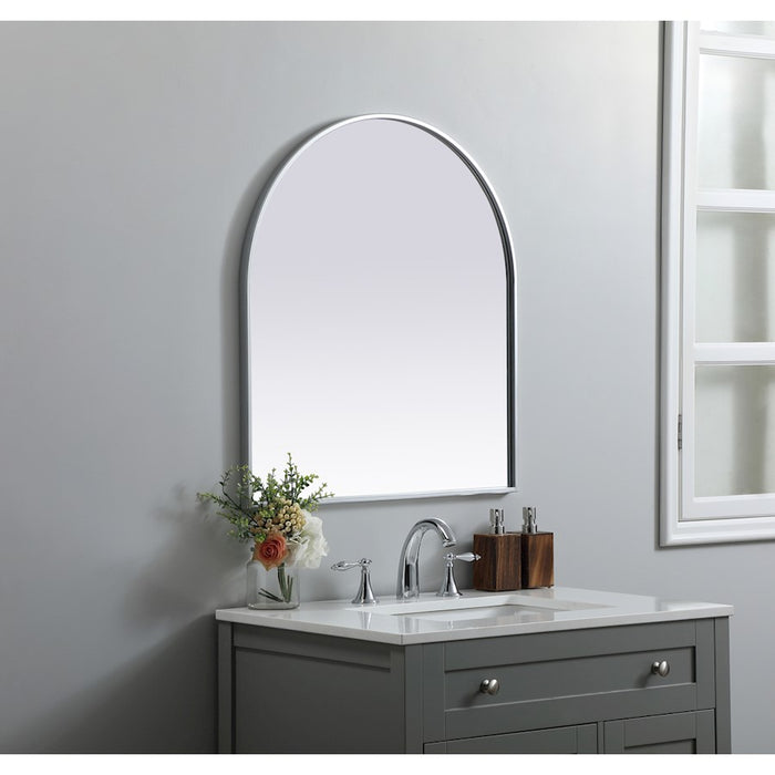 Elegant Decor Ayra Metal Frame Arch Mirror 27X30", Silver