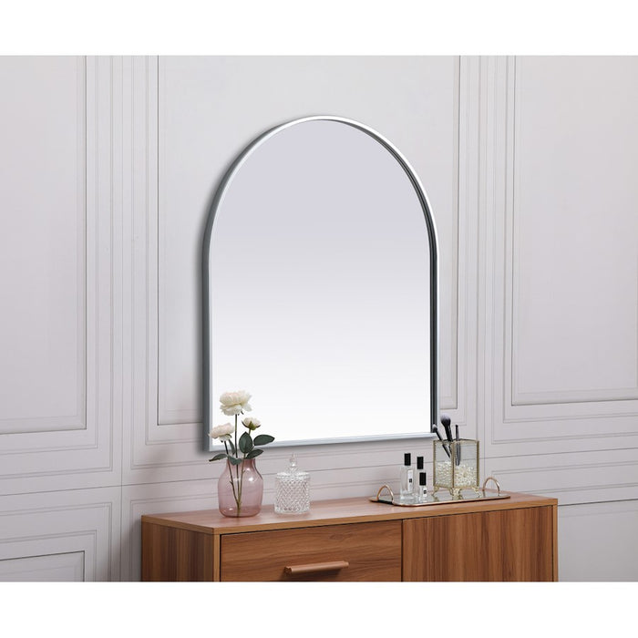 Elegant Decor Ayra Metal Frame Arch Mirror 27X30", Silver