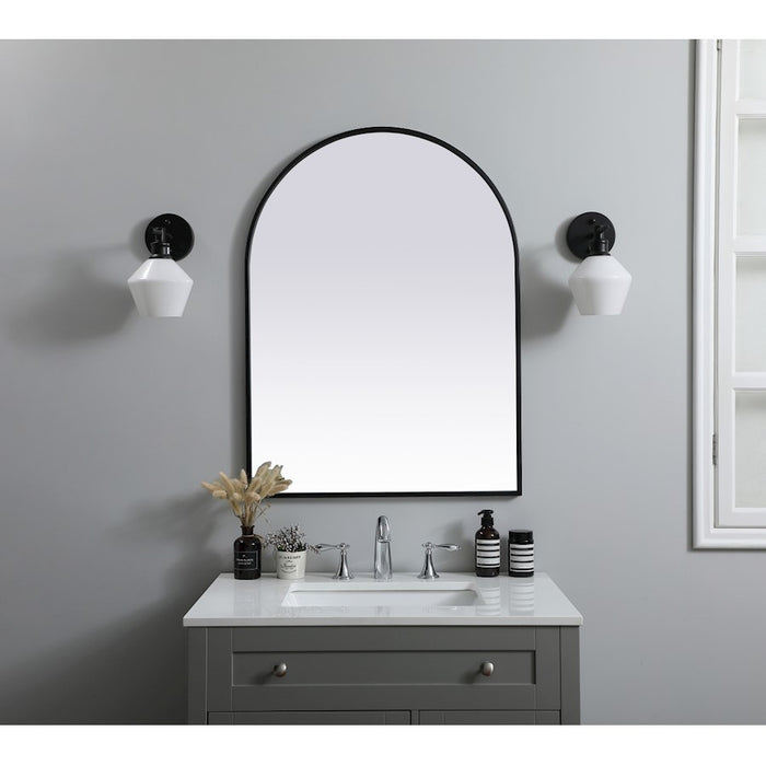 Elegant Decor Ayra Metal Frame Arch Mirror 27X36", Black