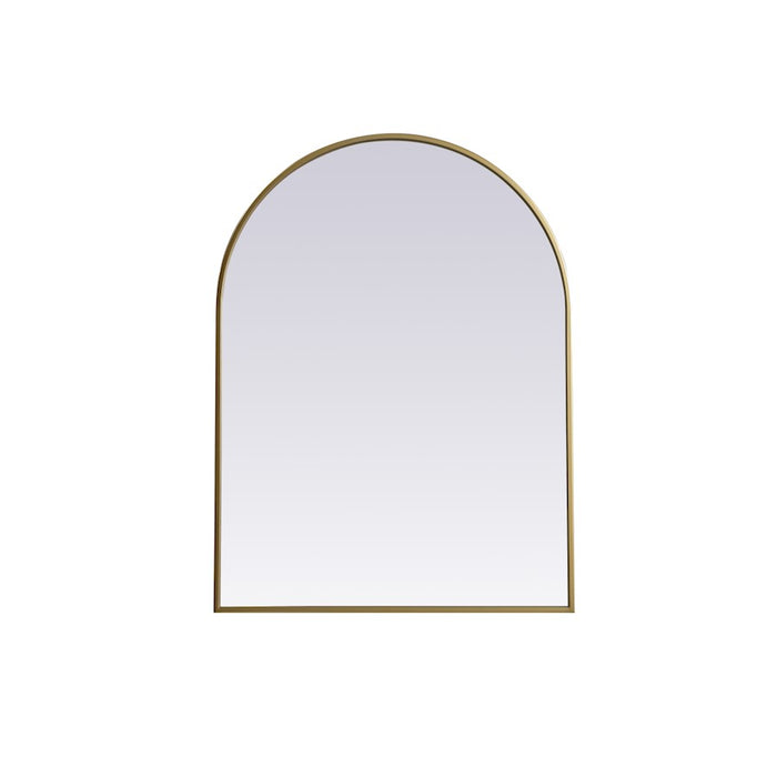 Elegant Decor Ayra Metal Frame Arch Mirror 27X36", Brass