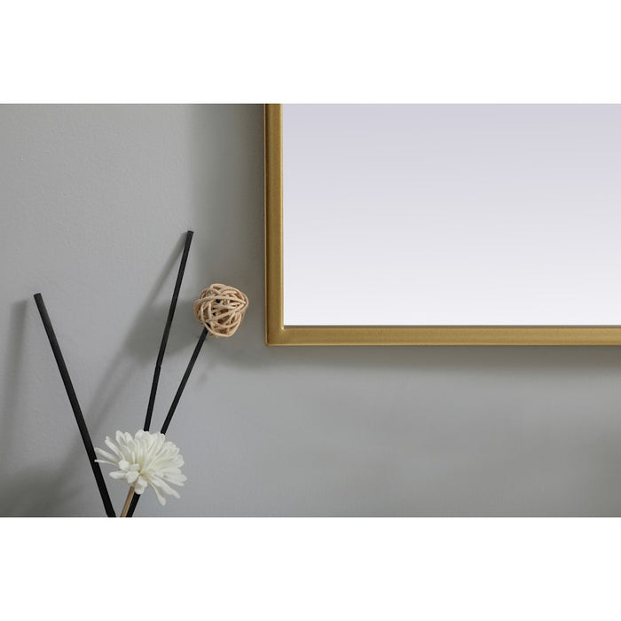 Elegant Decor Ayra Metal Frame Arch Mirror 27X36", Brass