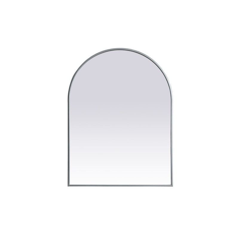 Elegant Decor Ayra Metal Frame Arch Mirror 27X36", Silver