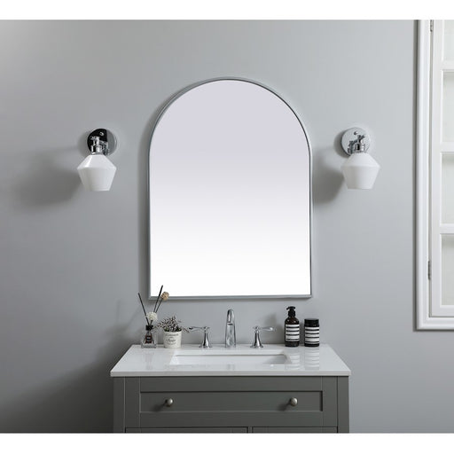 Elegant Decor Ayra Metal Frame Arch Mirror 27X36", Silver