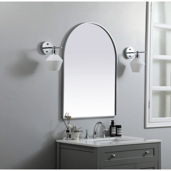 Elegant Decor Ayra Metal Frame Arch Mirror 27X36", Silver