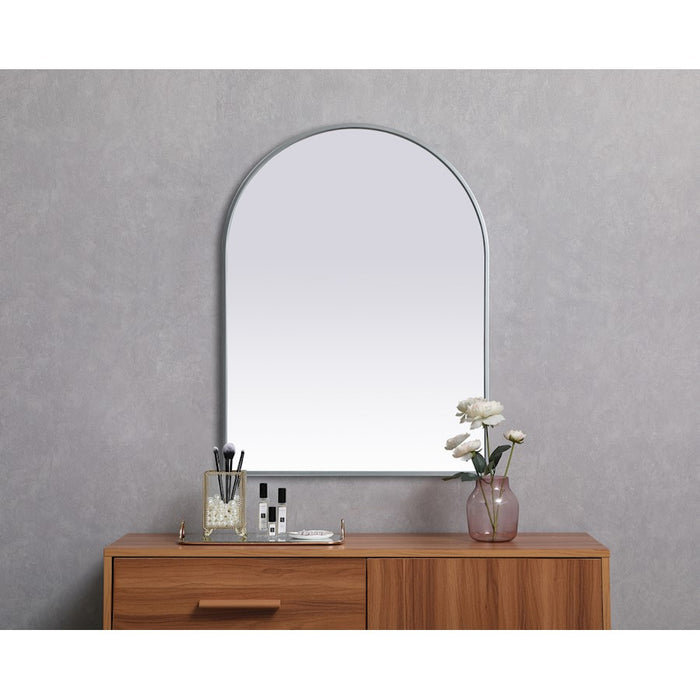 Elegant Decor Ayra Metal Frame Arch Mirror 27X36", Silver