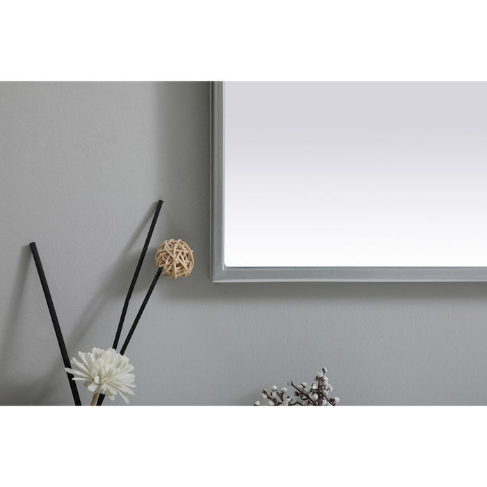 Elegant Decor Ayra Metal Frame Arch Mirror 27X36", Silver