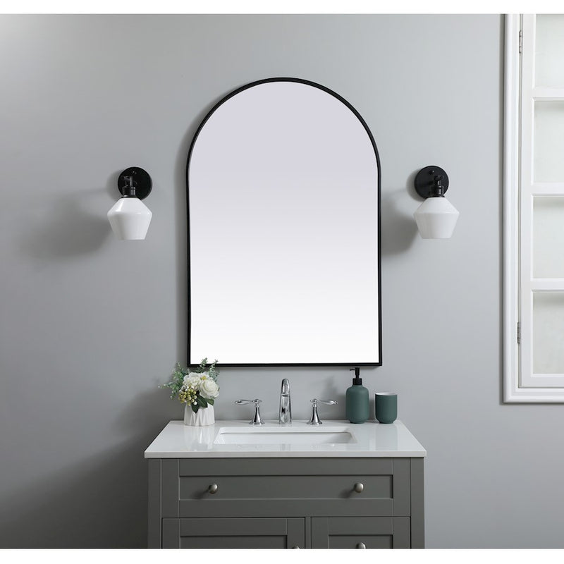 Elegant Decor Ayra Metal Frame Arch Mirror 27X40", Black