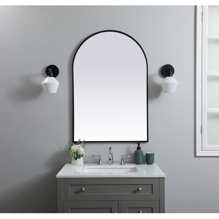Elegant Decor Ayra Metal Frame Arch Mirror 27X40", Black