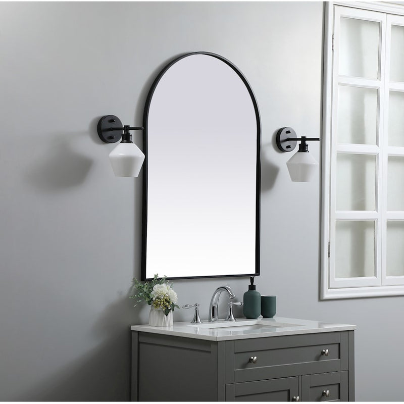 Elegant Decor Ayra Metal Frame Arch Mirror 27X40", Black
