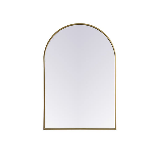 Elegant Decor Ayra Metal Frame Arch Mirror 27X40", Brass