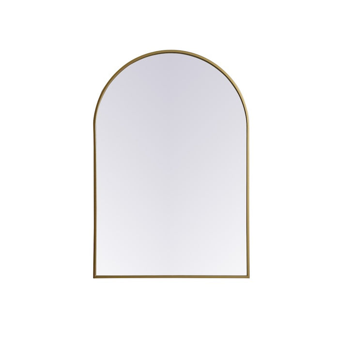 Elegant Decor Ayra Metal Frame Arch Mirror 27X40", Brass