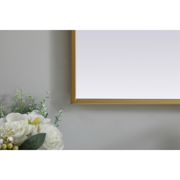 Elegant Decor Ayra Metal Frame Arch Mirror 27X40", Brass