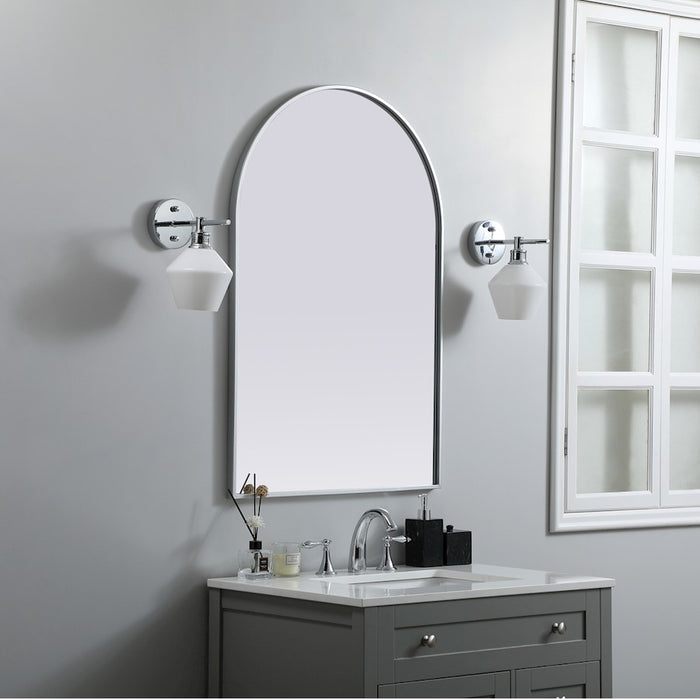 Elegant Decor Ayra Metal Frame Arch Mirror 27X40", Silver