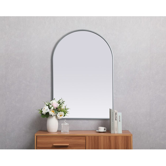 Elegant Decor Ayra Metal Frame Arch Mirror 27X40", Silver