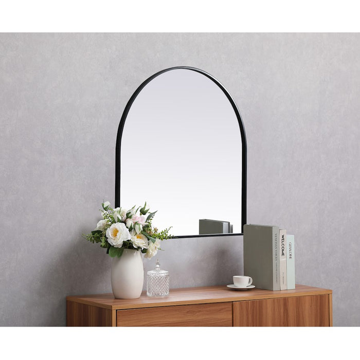 Elegant Decor Ayra Metal Frame Arch Mirror 30X30", Black