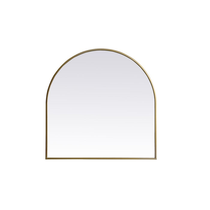 Elegant Decor Ayra Metal Frame Arch Mirror 30X30", Brass