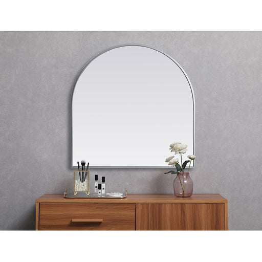 Elegant Decor Ayra Metal Frame Arch Mirror 30X30", Silver