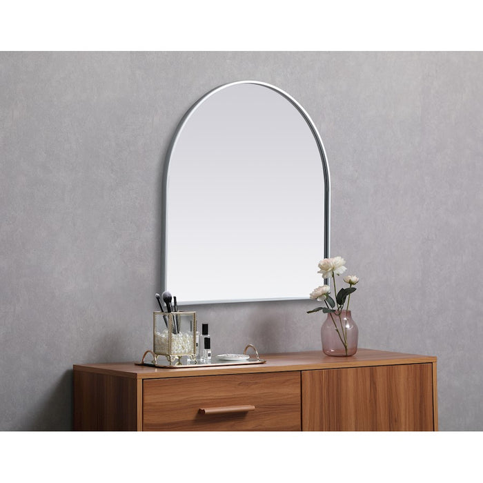 Elegant Decor Ayra Metal Frame Arch Mirror 30X30", Silver
