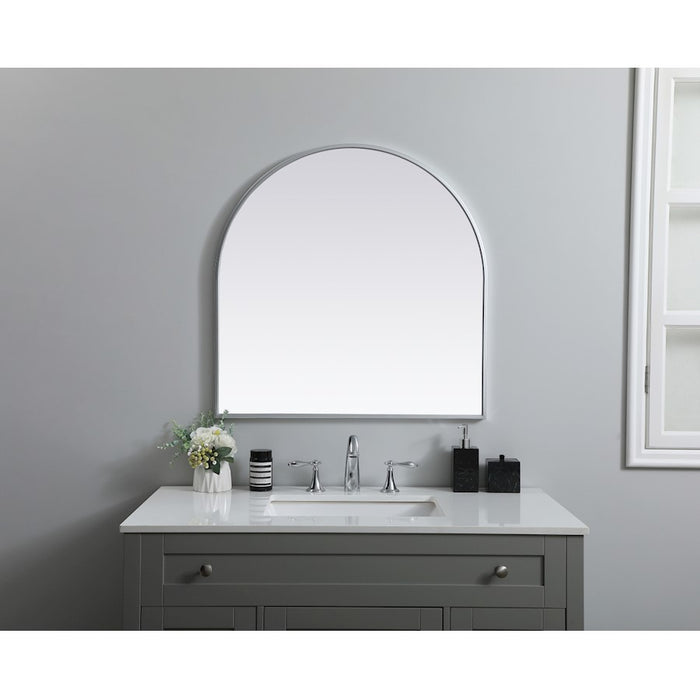 Elegant Decor Ayra Metal Frame Arch Mirror 30X30", Silver