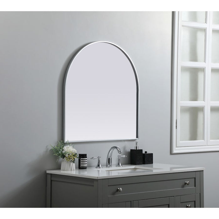 Elegant Decor Ayra Metal Frame Arch Mirror 30X30", Silver