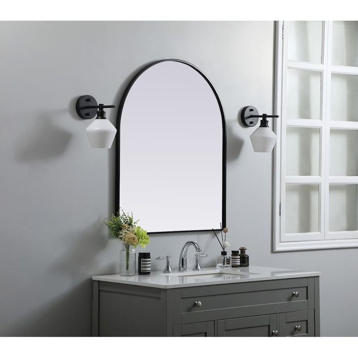 Elegant Decor Ayra Metal Frame Arch Mirror 30X36", Black