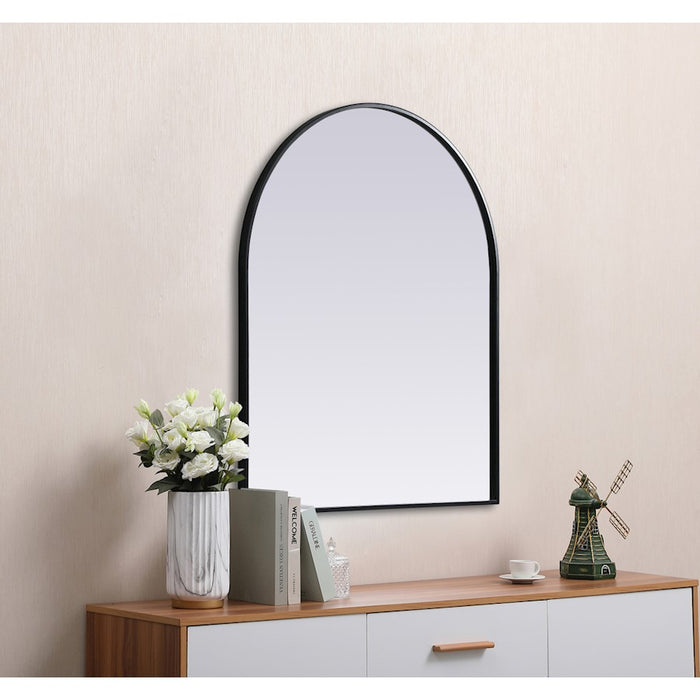 Elegant Decor Ayra Metal Frame Arch Mirror 30X36", Black