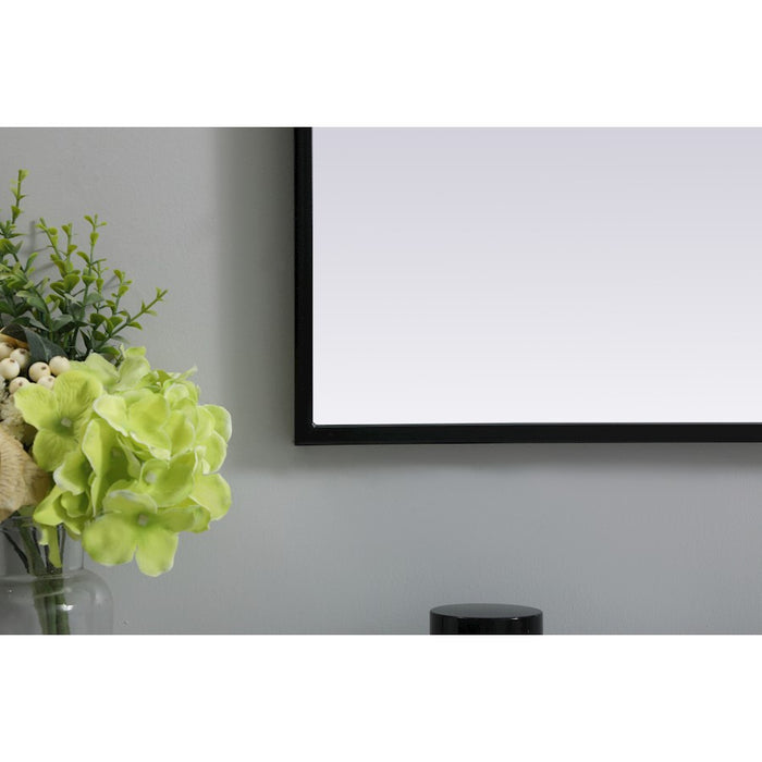 Elegant Decor Ayra Metal Frame Arch Mirror 30X36", Black