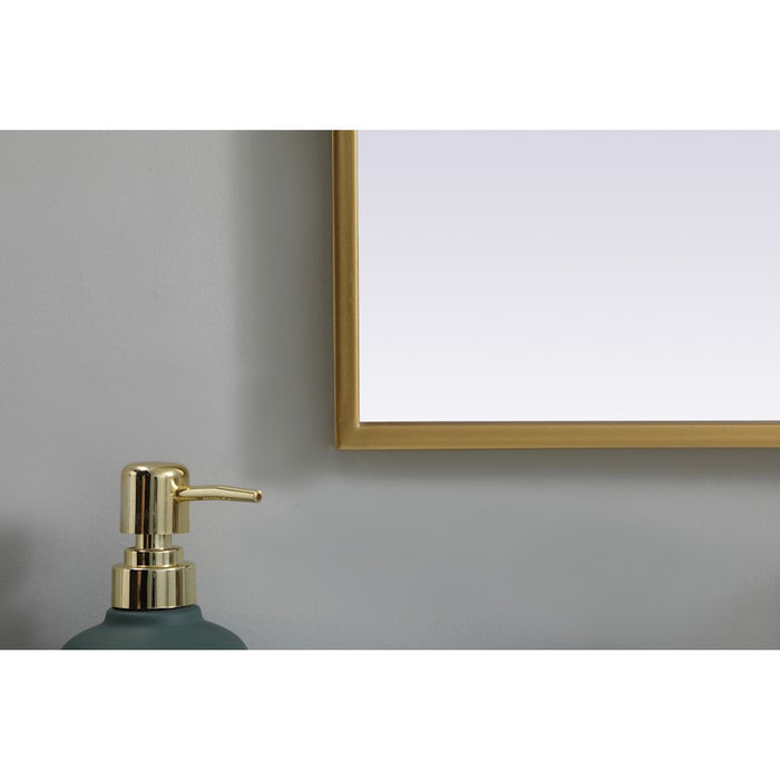 Elegant Decor Ayra Metal Frame Arch Mirror 30X36", Brass