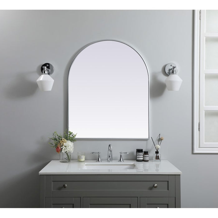 Elegant Decor Ayra Metal Frame Arch Mirror 30X36", Silver