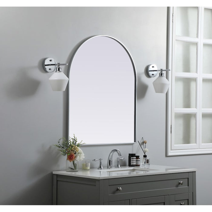 Elegant Decor Ayra Metal Frame Arch Mirror 30X36", Silver