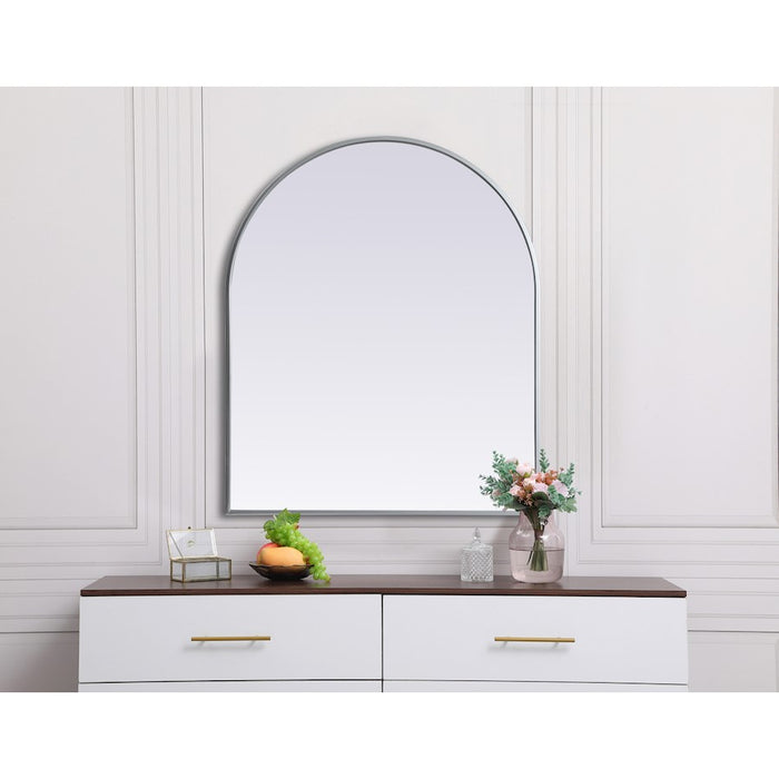 Elegant Decor Ayra Metal Frame Arch Mirror 30X36", Silver