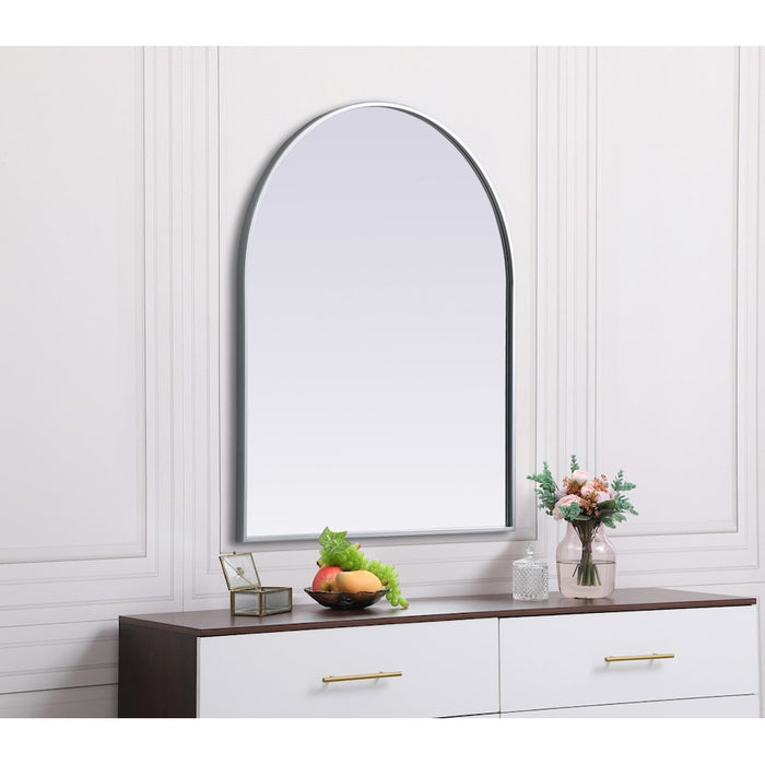 Elegant Decor Ayra Metal Frame Arch Mirror 30X36", Silver