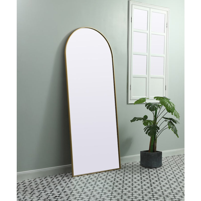 Elegant Decor Ayra Arch Full Length Mirror 32X76", Brass